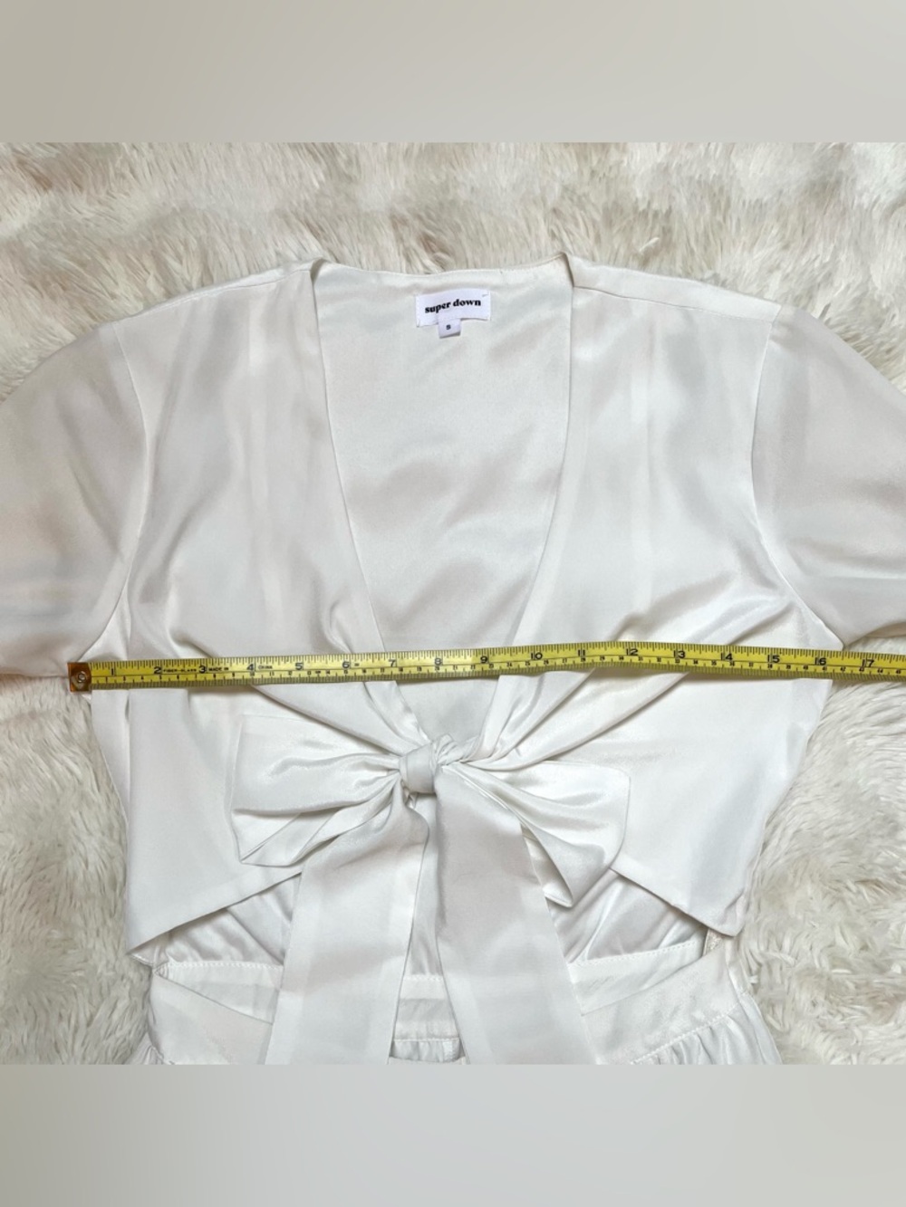Superdown White Chiffon Tie Front Romper - Picture 14 of 15